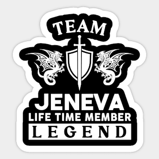 Jeneva Name T Shirt - Jeneva Life Time Member Legend Gift Item Tee Sticker